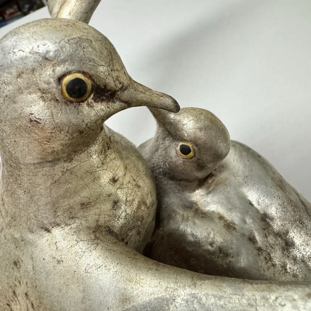 Anthony Freeman Hagen Renaker Silver Ceramic Loving Doves Damaged MCM Vintage